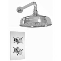 Edwardian Shower Set Crosshead Wall Fixed Chrome 8' - Enki