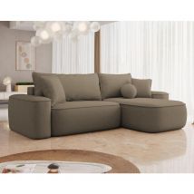 Enma - canapé d'angle réversible 4 places convertible avec coffre en tissu texturé
