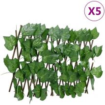 Enrejado expansible de parra artificial verde 5 uds 180x20 cm