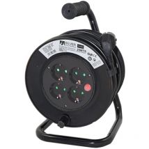 Enrollacables multienchufe de 4 tomas. Cable de 50m. IP20 Potencia: 3.000W - Silver Electronics