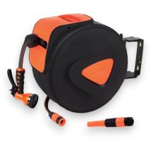 Enrollador de manguera de jardín automático con manguera de 20 m