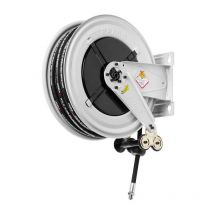 Enrouleur air et eau 15 m ø g 1/2 (f) 20 bars Acier peint avec enroulement automatique et support mural fixe Raasm RA.8430.104