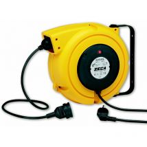 Zeca - Enrouleur de câble 14 m 3G 1,5 mm² 230V Polypropylène avec enrouleur automatique et support mural pivotant 4315/GS