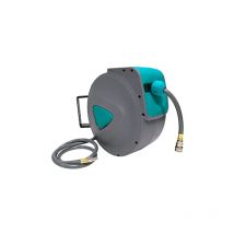 Naizy - Enrouleur de Tuyau à Air Comprimé Automatique - 20 m Raccord 1/4' - Avec raccord rapide et boule de blocage - Gris