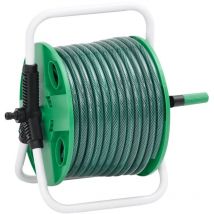 Vidaxl - Enrouleur de tuyau vert sur pied avec tuyau de 30 m pvc