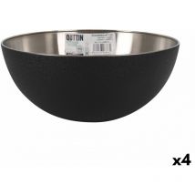 Quttin - Ensaladera negro plateado 29 x 12 cm acero (4 unidades)