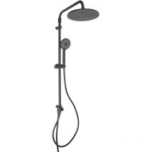 Metaform - Ensamble de douche rond noir mat en acier verni mod. Hades