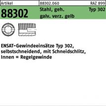 ENSAT-Gewindeeinsätze Stahl gehärtet m 12 gal ZnC, Typ 302 gal ZnC s 25 Stk
