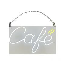Interface Plv - Enseigne lumineuse led intérieur 'Café' en plexi avec batterie 9 800 mAh - Fabrication française