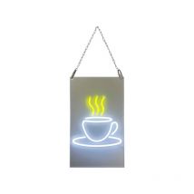 Interface Plv - Enseigne lumineuse led intérieur 'Café' en plexi avec batterie 9 800 mAh - Fabrication française