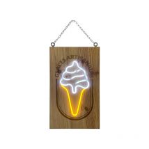 Interface Plv - Enseigne lumineuse led intérieur 'glace' en bois - Fabrication française