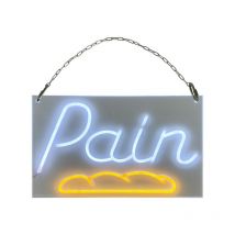 Interface Plv - Enseigne lumineuse led intérieur 'Pain' en plexi avec batterie 9 800 mAh - Fabrication française