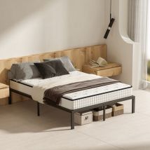 Ensemble 140x190 Sommier +22 cm Matelas en Mousse, Lit Ensemble Matels et Sommier, 2 Personnes Hauteur 40.5 cm avec Rangement sous Le lit, Matelas