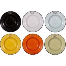 Antic Line Créations - Assiettes Colorées Brasserie Bistrot (lot De 6) Assiettes Creuses - 22 Cm