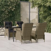 Ensemble Table Et Chaise De Jardin Ensemble À Dîner De Jardin 5 Pcs Marron Résine Tressée 20034