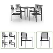 INLIFE Ensemble de salle à manger de jardin 5 pcs