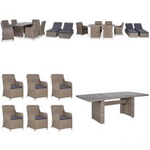 Vidaxl - Ensemble à manger d'extérieur 9 pcs Résine tressée Marron - Meubles De Jardin - Salon De Jardin - Ensemble De Jardin - Meubles D'extérieur