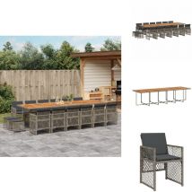 Vidaxl - Ensemble à manger de jardin 17 pcs et coussins résine tressée - Ensemble à Manger De Jardin - Ensembles à Manger De Jardin - Ensemble à