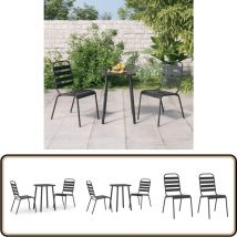 Ensemble à manger de jardin 3 pcs anthracite acier - Ensemble Salon De Jardin - Mobilier De Jardin - Table De Jardin - Chaises De Jardin - Table à