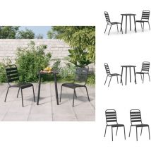 Ensemble à manger de jardin 3 pcs anthracite acier - Ensemble Salon De Jardin - Mobilier De Jardin - Table De Jardin - Chaises De Jardin - Table à