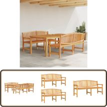 Ensemble à manger de jardin 3 pcs Bois de teck massif - Ensemble Salon De Jardin - Mobilier De Jardin - Table De Jardin - Chaise De Jardin - Bois De