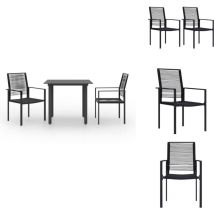 Ensemble à manger de jardin 3 pcs - Ensemble Salon De Jardin - Mobilier De Jardin - Table De Jardin - Chaises De Jardin - Table Ronde