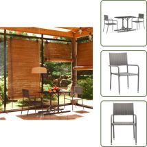 Ensemble à manger de jardin 3 pcs Gris - Meubles De Jardin - Salon De Jardin - Set De Jardin - Mobilier De Jardin - Table De Jardin