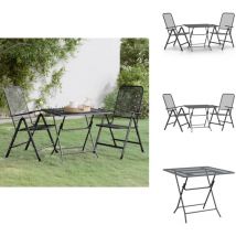 Vidaxl - Ensemble à manger de jardin 3 pcs Maille Métal Anthracite - Ensemble Salon De Jardin - Meubles De Jardin - Table De Jardin - Chaises De