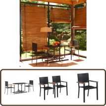 Vidaxl - Ensemble à manger de jardin 3 pcs Noir - Ensemble Salon De Jardin - Mobilier De Jardin - Table De Jardin - Chaises De Jardin - Table Et