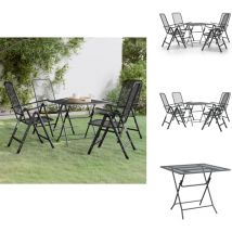 Vidaxl - Ensemble à manger de jardin 5 pcs Maille Métal Anthracite - Ensemble Salon De Jardin - Meubles De Jardin - Table De Jardin - Chaises De