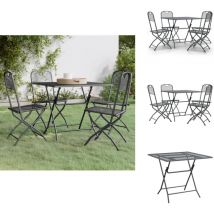 Vidaxl - Ensemble à manger de jardin 5 pcs Maille Métal Anthracite - Ensemble Salon De Jardin - Meubles De Jardin - Table Et Chaises De Jardin