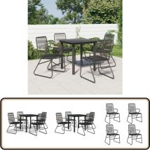Ensemble à manger de jardin 5 pcs Noir Rotin pvc - Meubles De Jardin - Salon De Jardin - Ensemble De Jardin - Mobilier De Jardin - Rotin Pvc