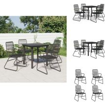 Ensemble à manger de jardin 5 pcs Noir Rotin pvc - Meubles De Jardin - Salon De Jardin - Ensemble De Jardin - Mobilier De Jardin - Rotin Pvc