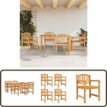 Ensemble à manger de jardin 5pcs Bois de teck massif - Meubles De Jardin - Salon De Jardin - Table De Jardin - Chaises De Jardin - Teck Massif