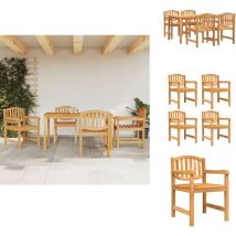 Ensemble à manger de jardin 5pcs Bois de teck massif - Meubles De Jardin - Salon De Jardin - Table De Jardin - Chaises De Jardin - Teck Massif