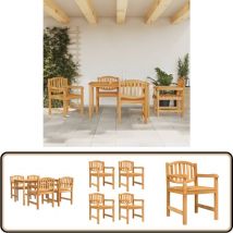 Ensemble à manger de jardin 5pcs Bois de teck massif - Salon De Jardin - Mobilier De Jardin - Table De Jardin - Chaises De Jardin - Teck Massif