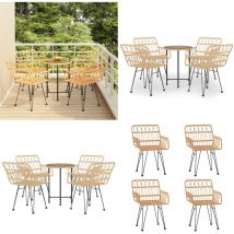 Vidaxl - Ensemble à manger de jardin 5pcs Résine tressée - Meubles De Jardin - Salon De Jardin - Set De Jardin - Ensemble De Meubles De Jardin