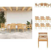Ensemble à manger de jardin 7 pcs Bois de teck solide - Ensemble Salon De Jardin - Mobilier De Jardin - Table De Jardin - Chaises De Jardin - Bois De