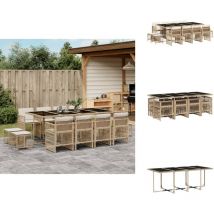 Vidaxl - Ensemble à manger de jardin et coussins 13 pcs beige - Ensemble De Salle à Manger De Jardin - Ensembles De Salle à Manger De Jardin