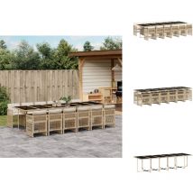 Vidaxl - Ensemble à manger de jardin et coussins 13 pcs beige - Ensemble De Salle à Manger De Jardin - Ensembles De Salle à Manger De Jardin