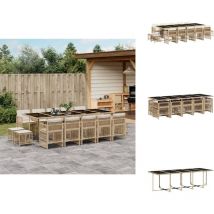 Vidaxl - Ensemble à manger de jardin et coussins 15 pcs beige - Ensemble De Salle à Manger De Jardin - Ensembles De Salle à Manger De Jardin