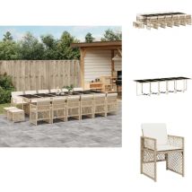 Vidaxl - Ensemble à manger de jardin et coussins 17 pcs beige - Ensemble à Manger De Jardin - Ensembles à Manger De Jardin - Ensemble à Manger