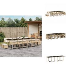 Vidaxl - Ensemble à manger de jardin et coussins 17 pcs beige - Ensemble De Salle à Manger De Jardin - Ensembles De Salle à Manger De Jardin