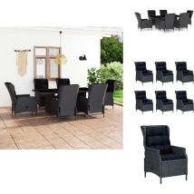 Vidaxl - Ensemble à manger d'extérieur 7pcs et coussins rotin gris foncé - Salon De Jardin - Mobilier De Jardin - Set De Salon De Jardin - Chaises