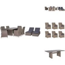 Vidaxl - Ensemble à manger d'extérieur 9 pcs Résine tressée Marron - Meubles De Jardin - Salon De Jardin - Ensemble De Jardin - Meubles D'extérieur