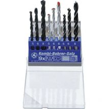 9 forets a metaux, beton, et meches a bois de 5 a 8 mm