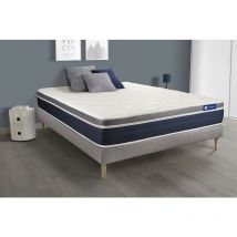 Ensemble actiflex confort Matelas Ressorts ensachés+mémoire de forme 160x200cm Maxi épaisseur + sommier kit gris