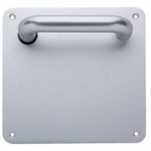 Ensemble aluminium Type Vittel béquille 1380 plaque carrée de 170 x 170 en 2 mm clé l anodisé argent - DUVAL