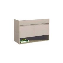 Tegler - Ensemble avec meubles de salle de bains nebari 3 pièces de style nordique. Livré assemblé 80x40 cm Crème
