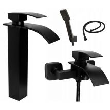 Granitan - ensemble bain mitigeur cascade lavabo noir